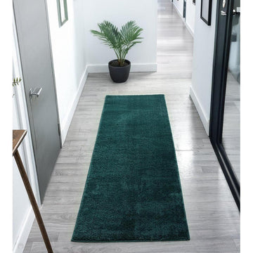 Washable Comfy Plain CMF00 Emerald Runner-Desire Rugs-Rug Love - The Most Loved Rug Store